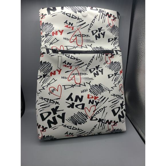 DKNY White and Black Graphic Backpack main image 8